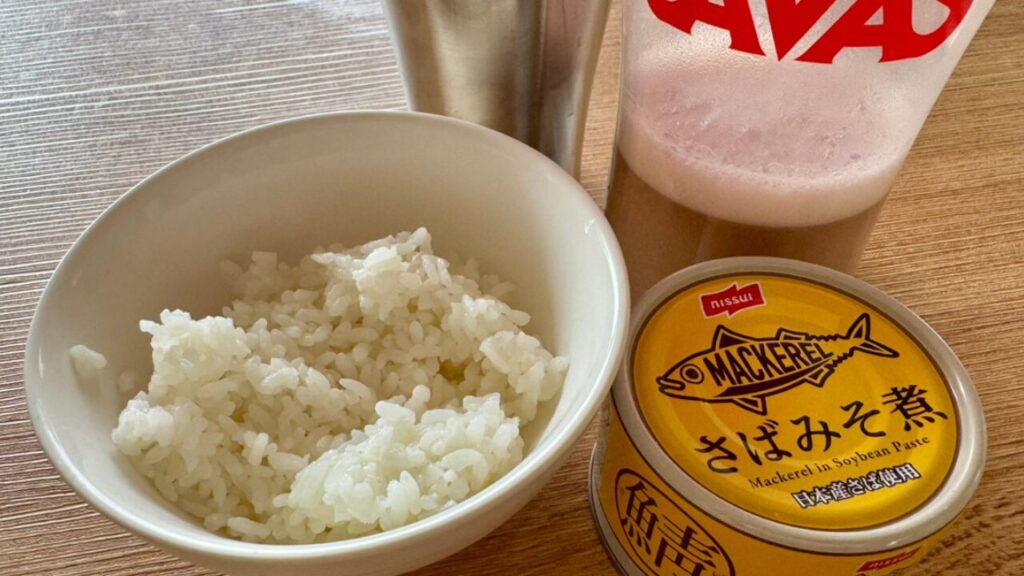 冷凍ごはん+サバ缶+プロテイン